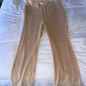 Cute ribbed flare soft pants
